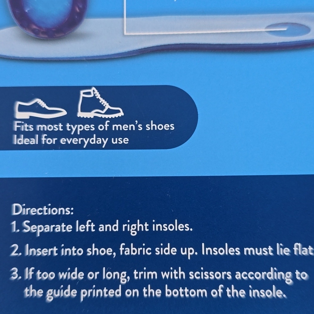 Walgreens Men's Gel Comfort Cushion Insoles, Size 7-13, 1.0 pr - Picture 8 of 13